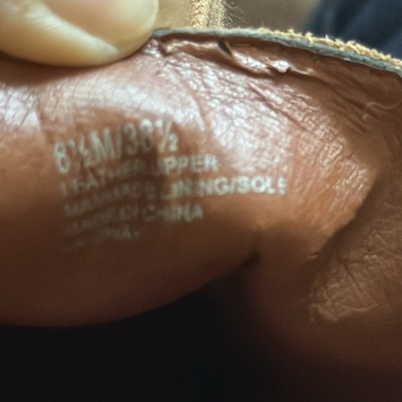 Lucky Brand Sway cognac suede lace up wedge heels booties sz 8 1/2 - Picture 10 of 10